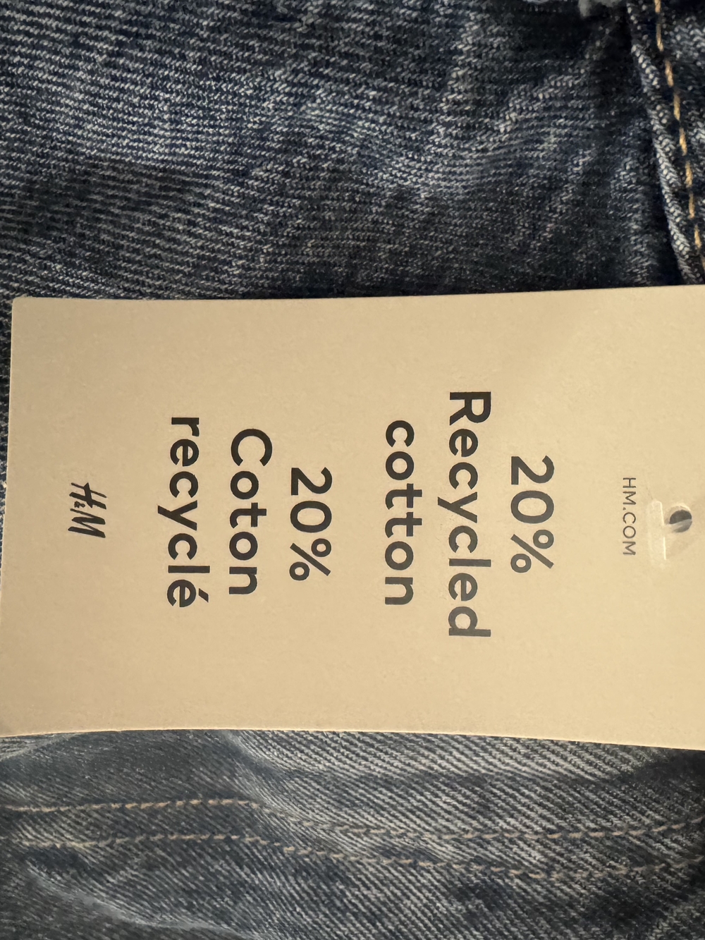 H&M Relaxed Straight Medium Blue Denim Wide Leg Jeans Size 16 - Picture 4 of 4
